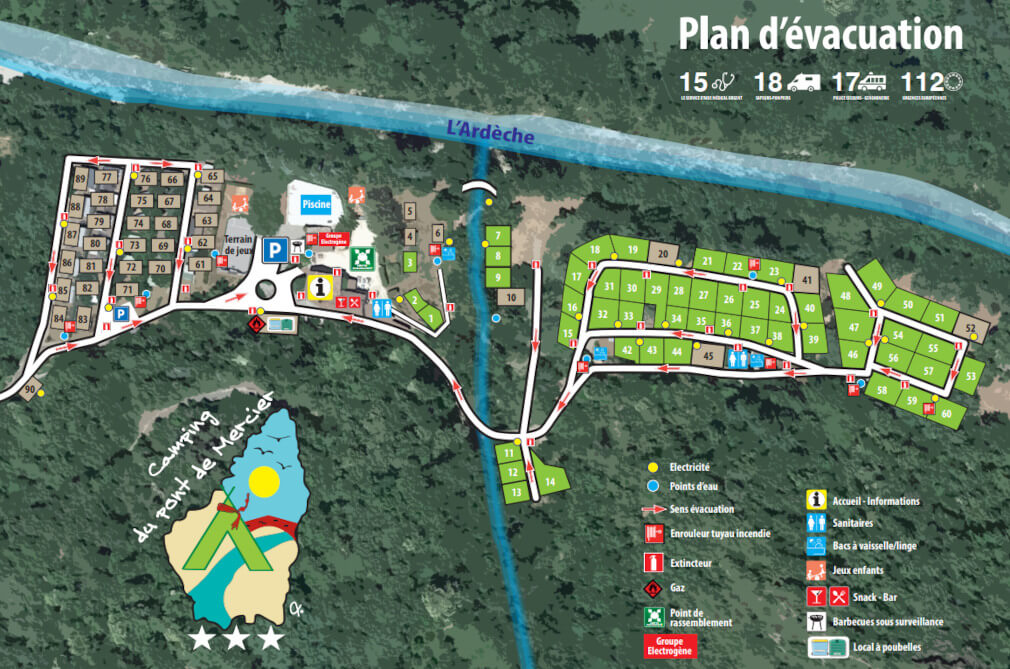 plan évacuation du camping